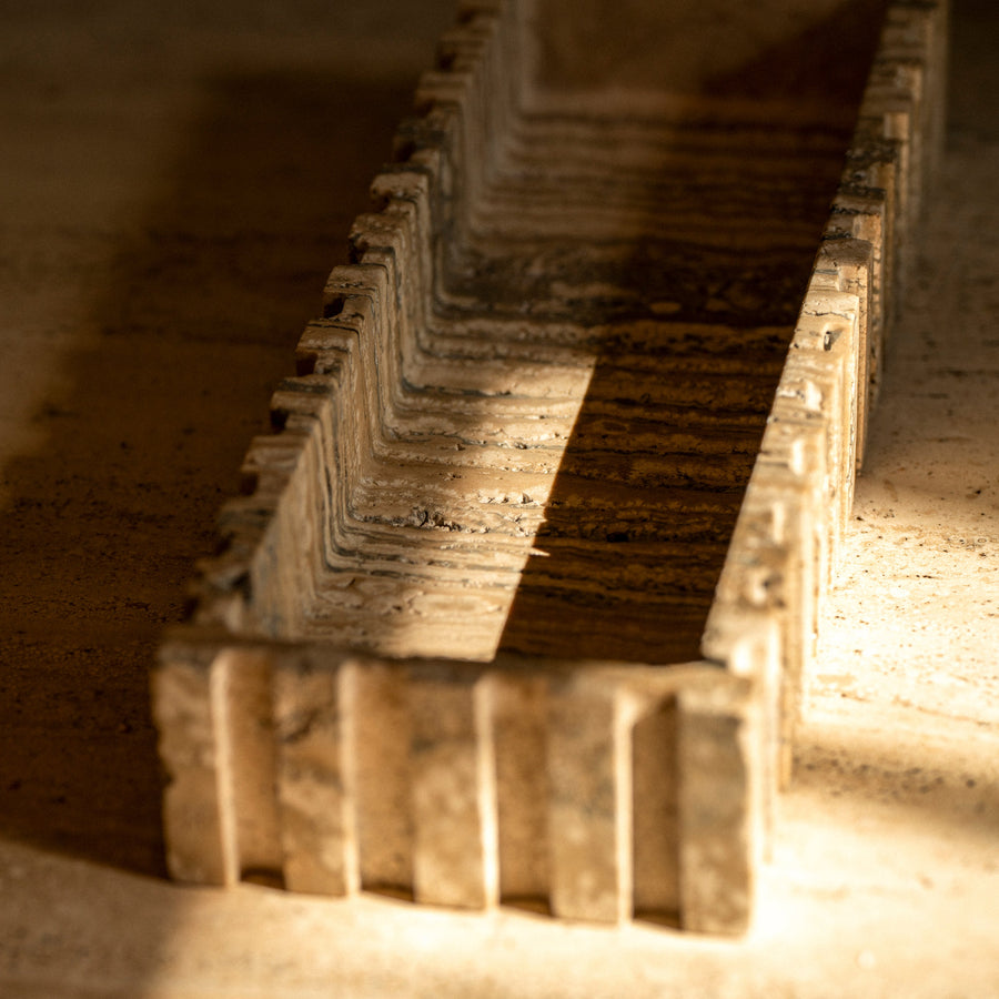 Elongated Athens Catch in Travertine