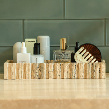 Elongated Athens Catch in Travertine