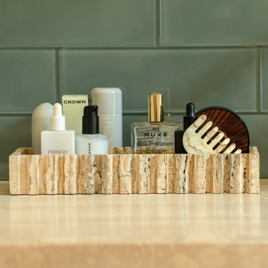 Elongated Athens Catch in Travertine