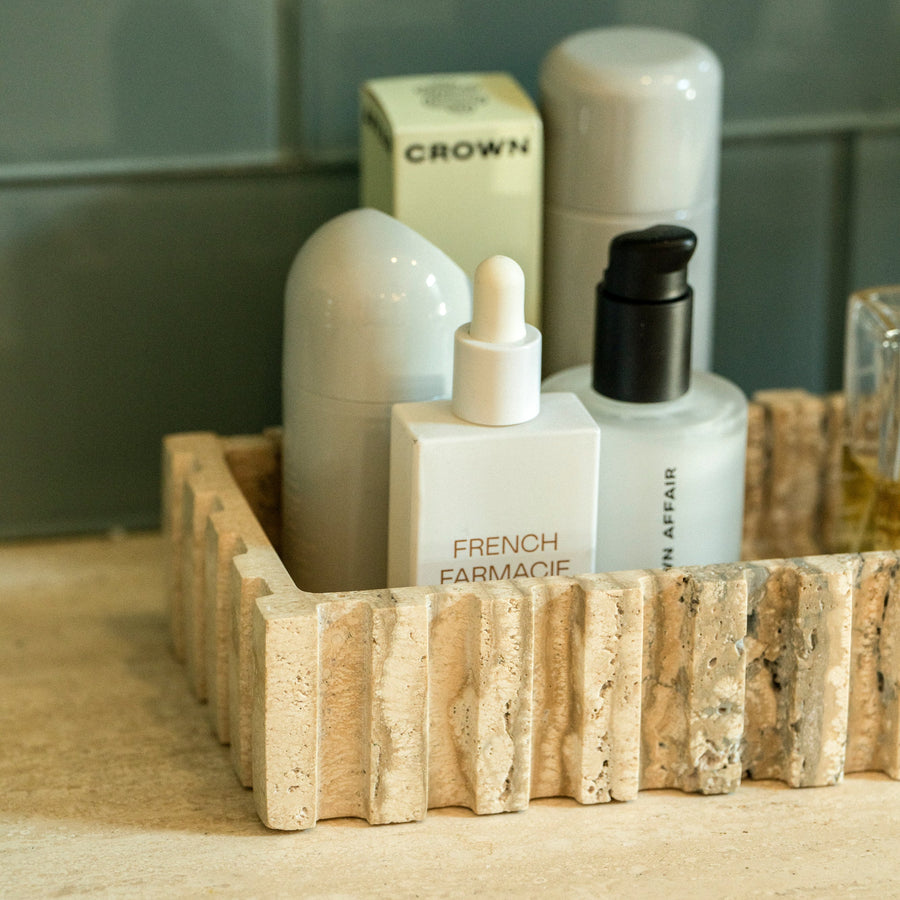 Elongated Athens Catch in Travertine