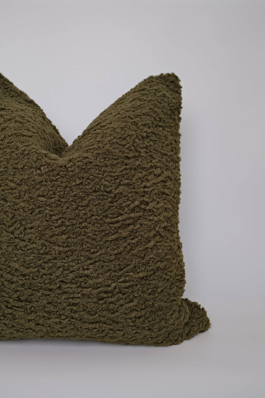 Teddy Boucle Pillow: Pine: 26 x 26