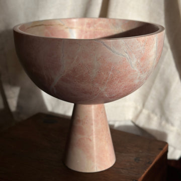 Fiona Pedestal Bowl in Blush