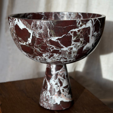 Fiona Pedestal Bowl in Black Cherry