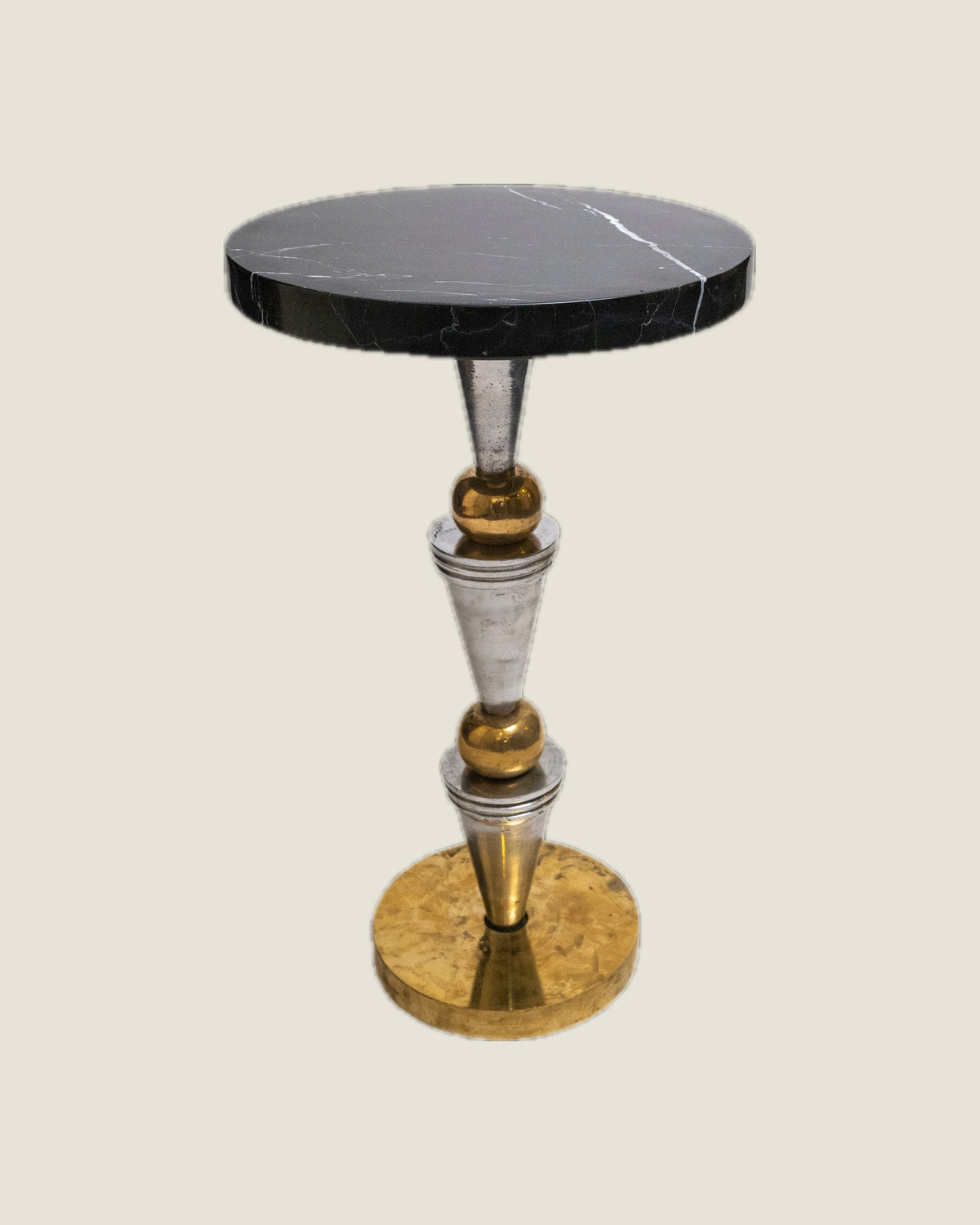 Ignazio Table in Marble, Brass & Aluminum