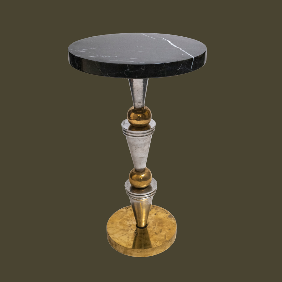 Ignazio Table in Marble, Brass & Aluminum