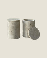 Jar Duo in Travertine