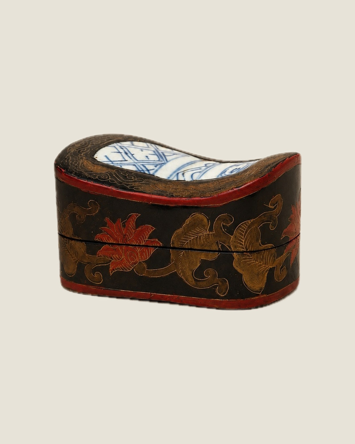 Lacquer Box with Porcelain Inlay