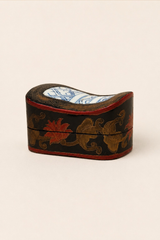 Lacquer Box with Porcelain Inlay | Vintage