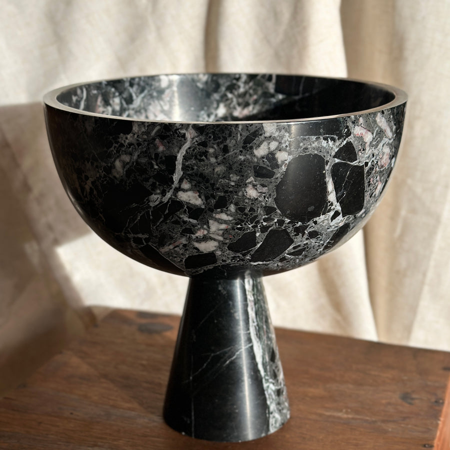 Fiona Pedestal Bowl in Black Forest