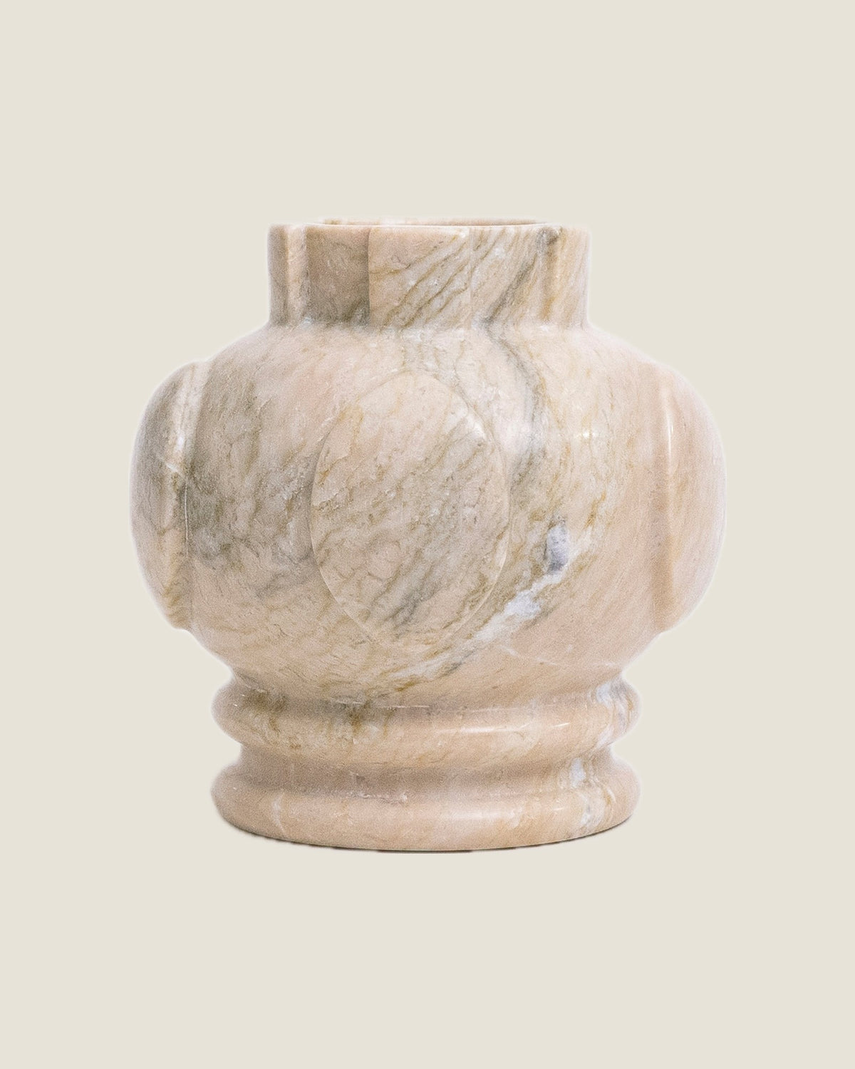 Dentilated Pomegranate Vase (Small) in Matcha