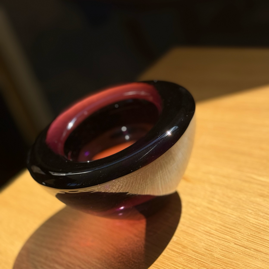 Plum Vintage Glass Bowl