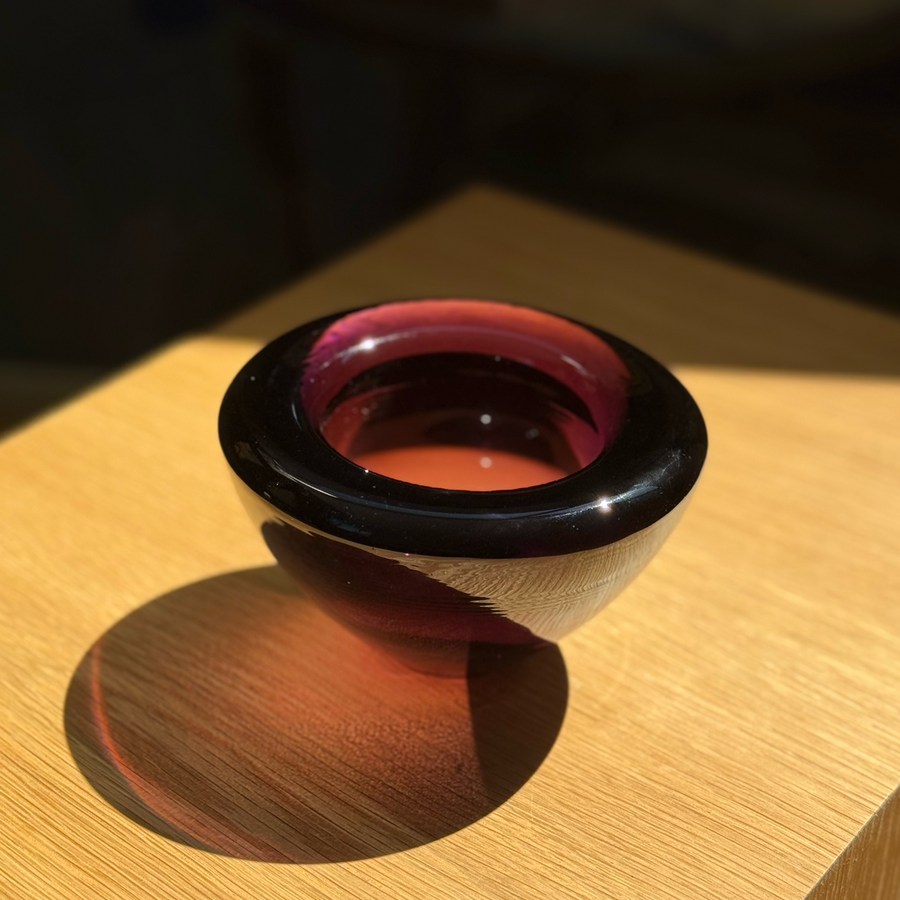Plum Vintage Glass Bowl