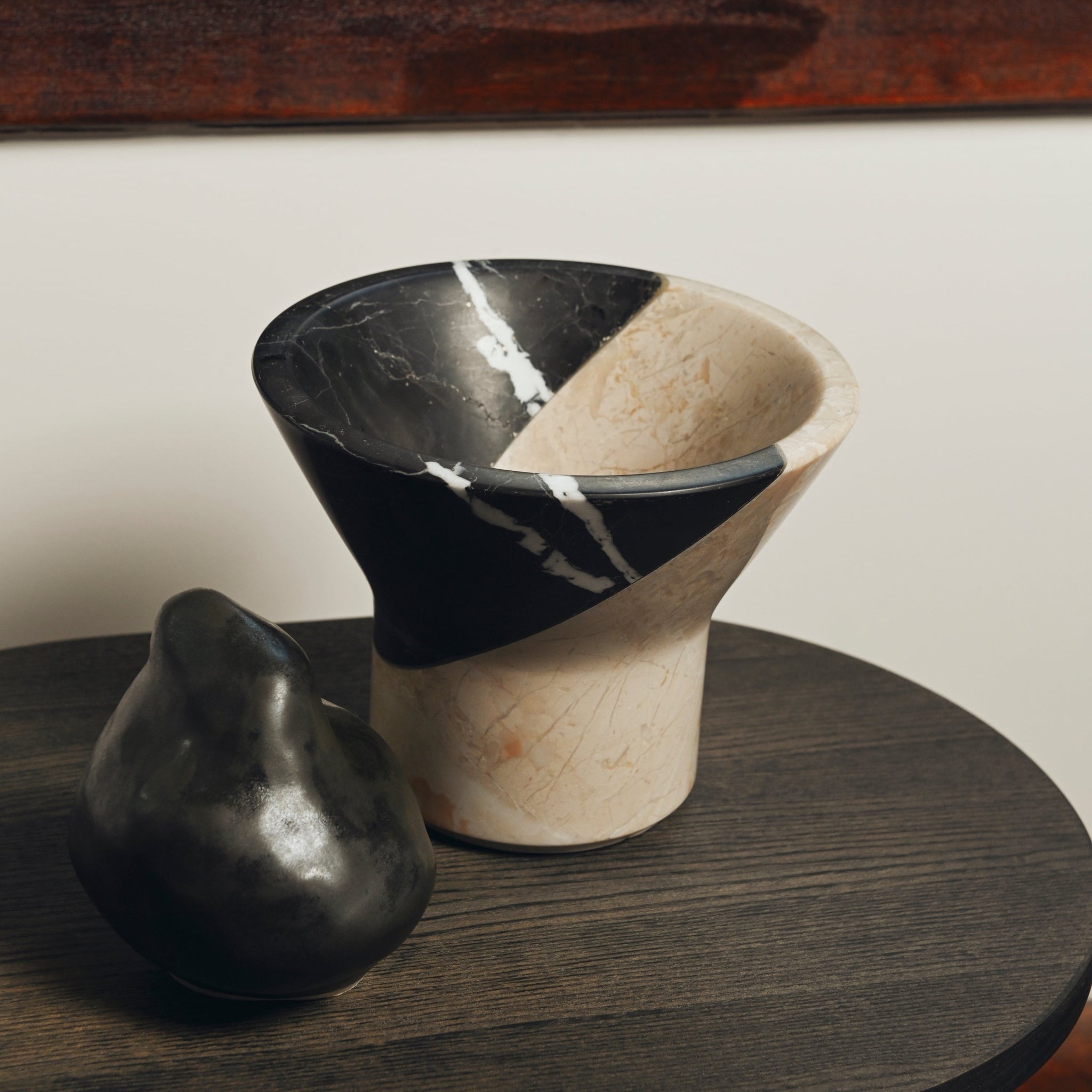 Duet Vase Small in Ink/Oyster (Alessandra Codinha for Anastasio Home)