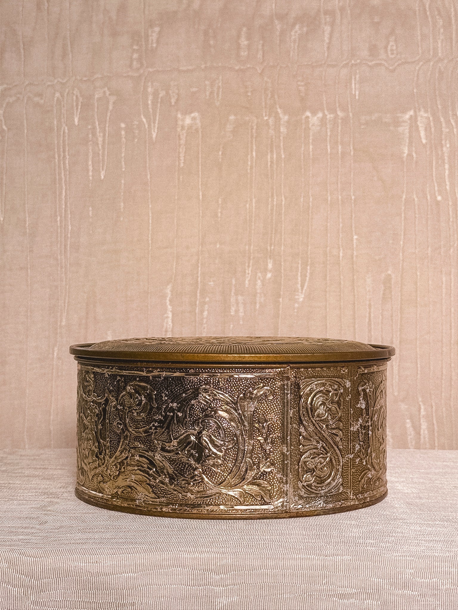 Antique Round Tin Box