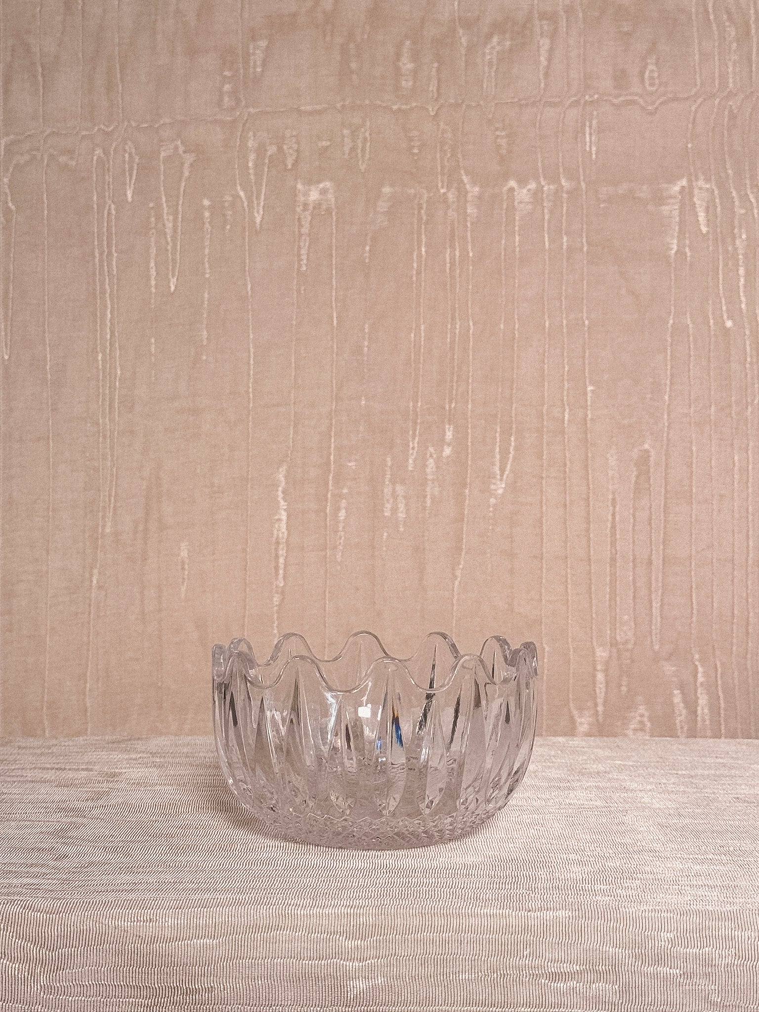 Vintage Crystal Scalloped Bowl