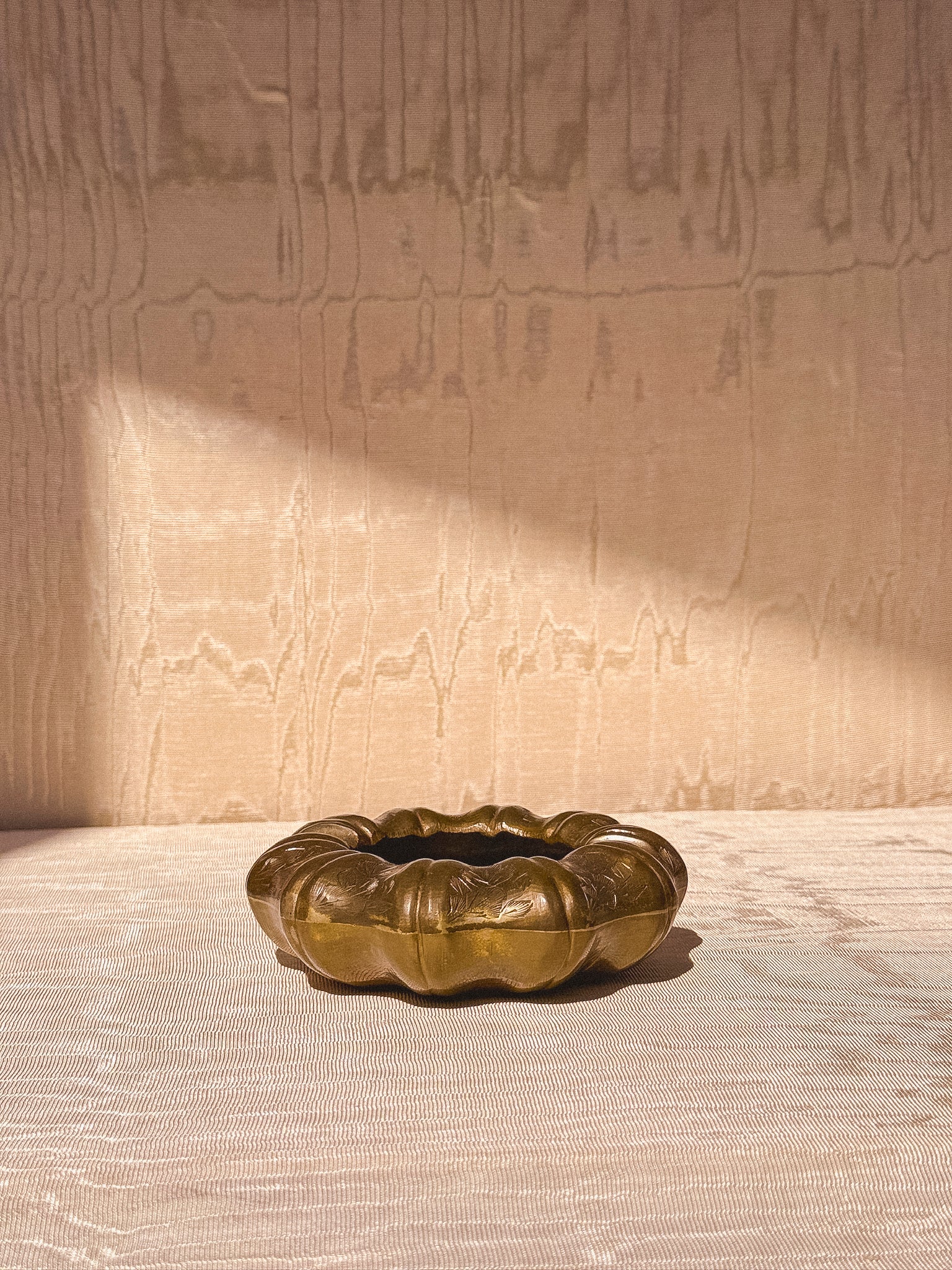 Vintage Brass Flower Bowl