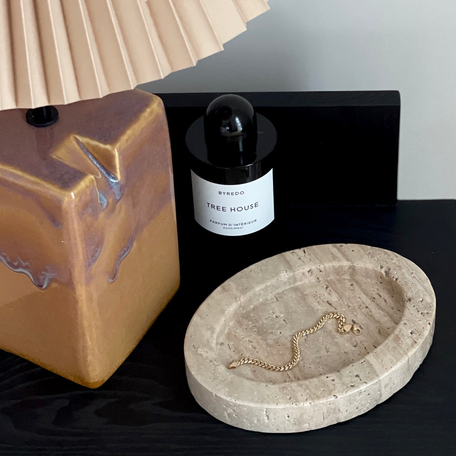 Oval Catchall in Travertine