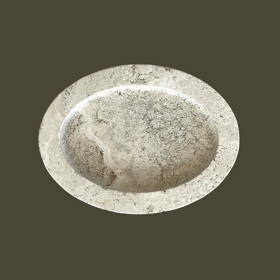Oval Catchall in Travertine